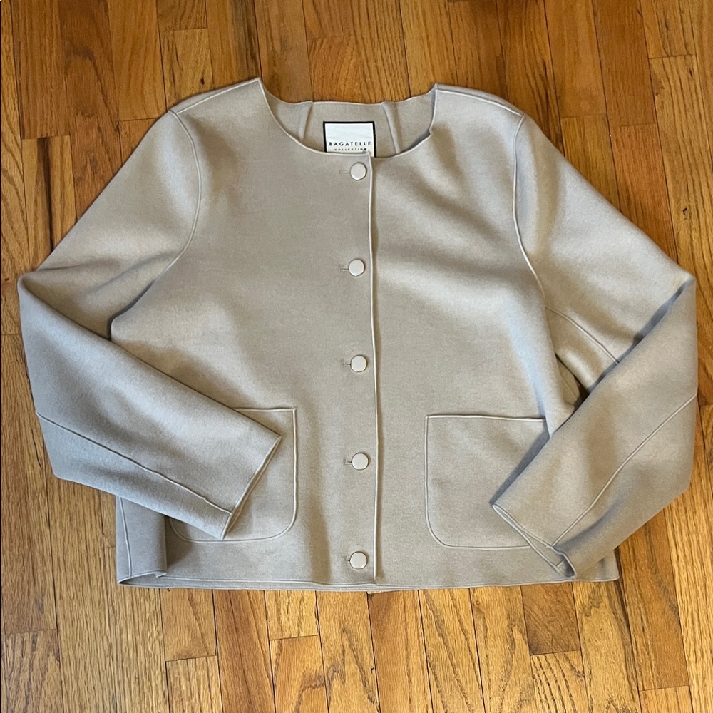 Bagatelle Light Gray Crewneck Button Jacket